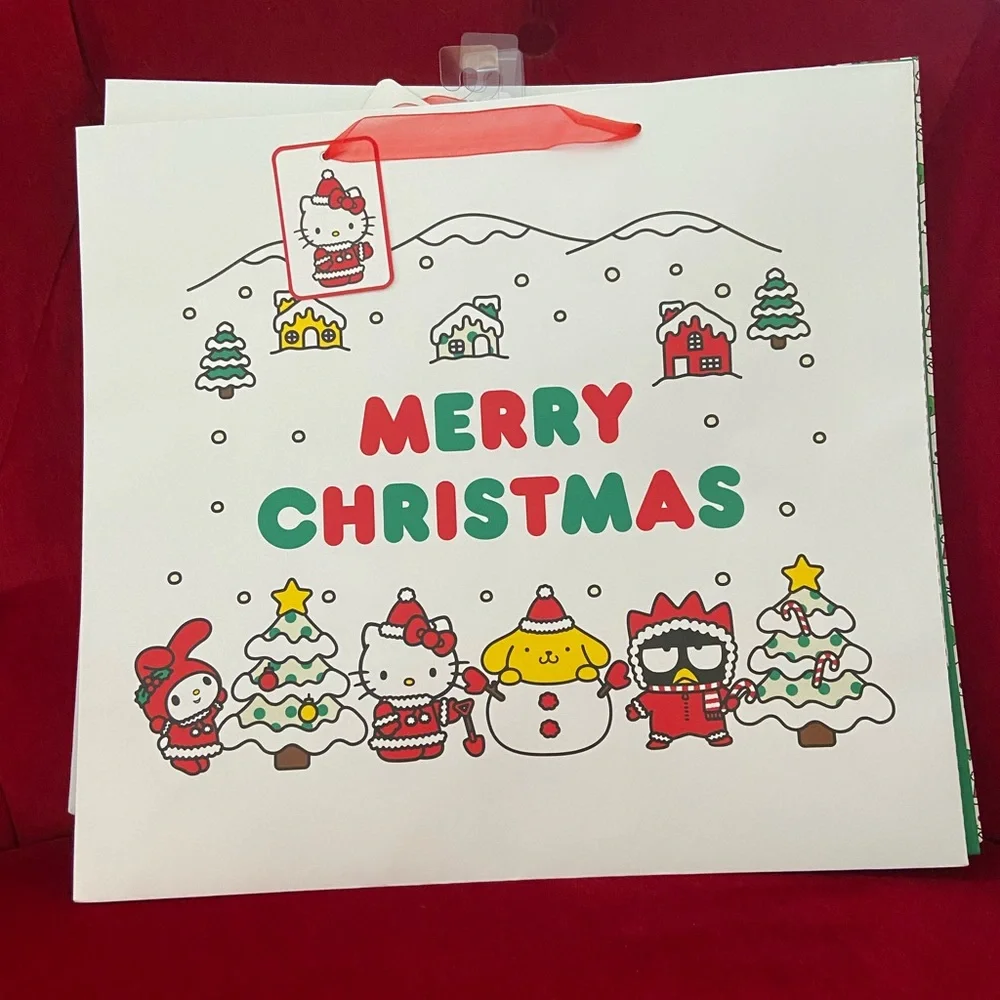 Hello Kitty Christmas Paper Gift Bag 15” x 14” Brand New